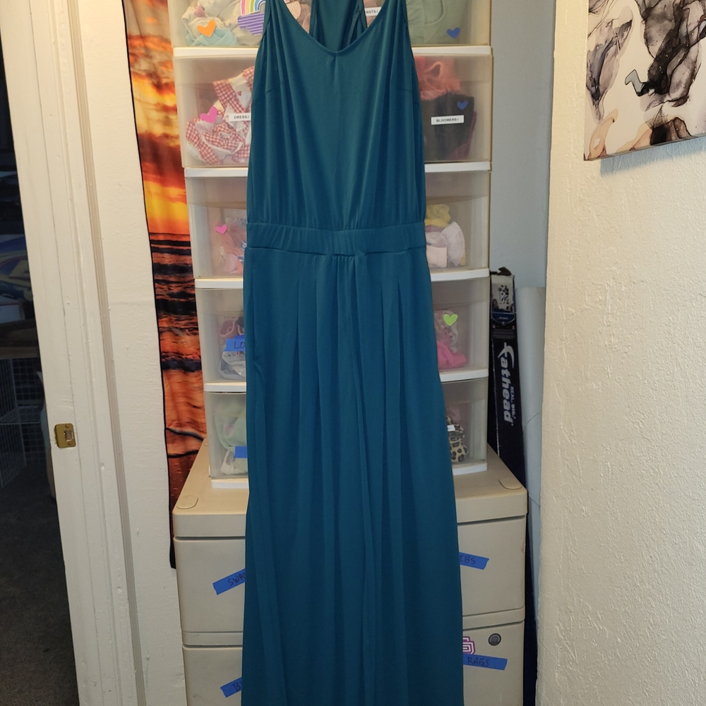 HALARA Teal Sleeveless Jumpsuit